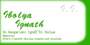 ibolya ignath business card